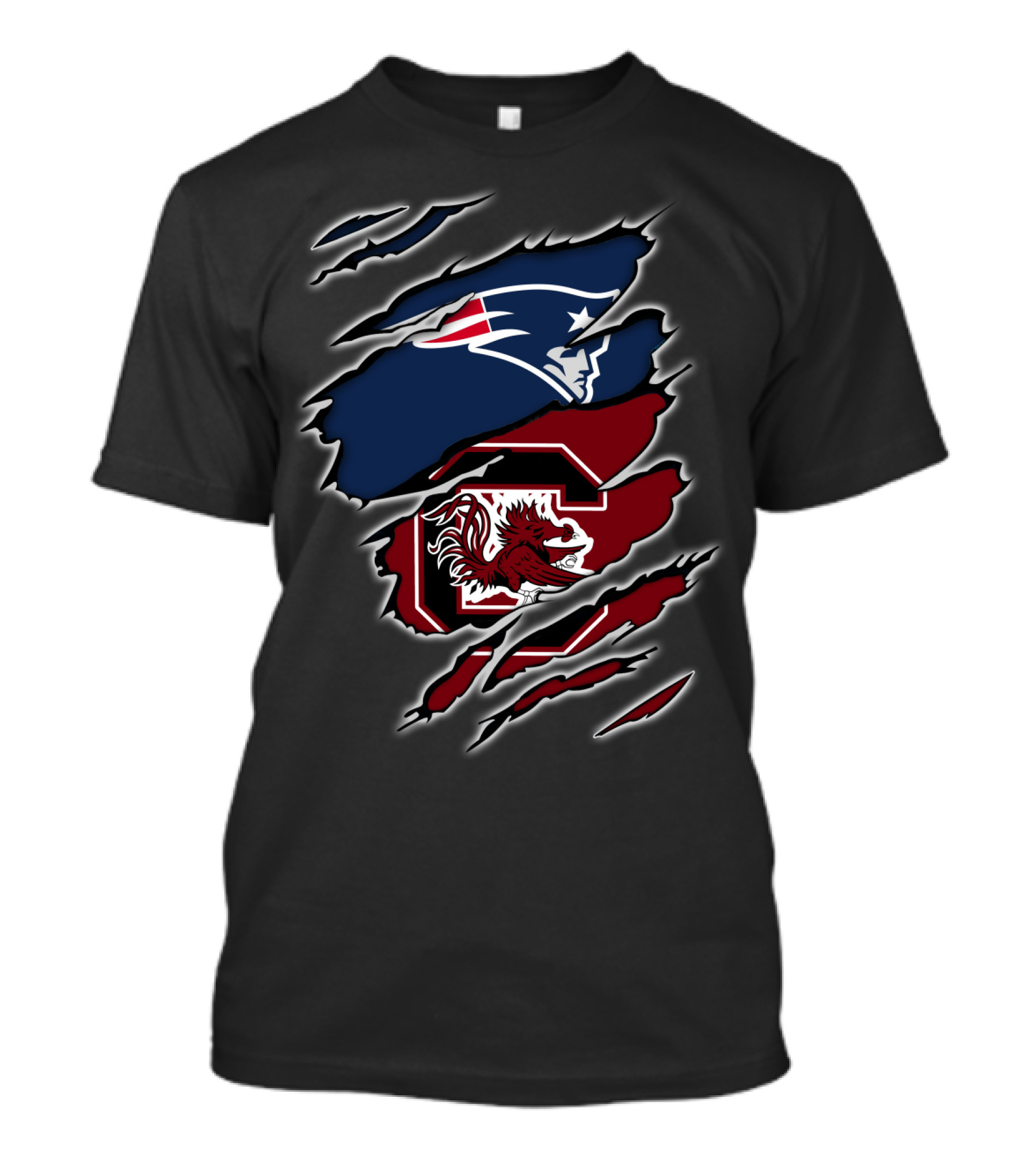 New England Patriots South Carolina Gamecocks Torn Claw T-Shirt