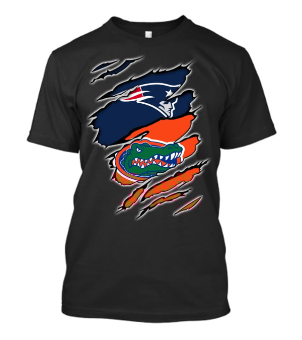 New England Patriots And Florida Gators Logo Collaboration T-Shirt