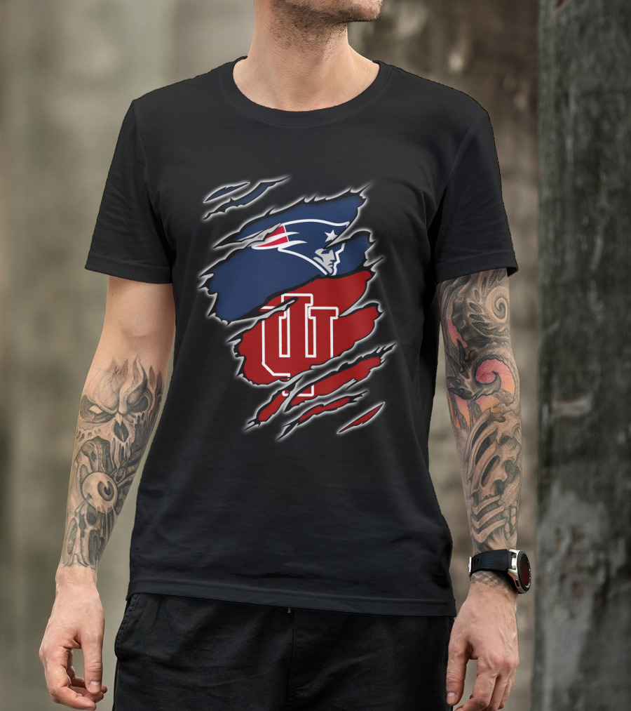 New England Patriots Indiana Hoosiers Ripped Claw T-Shirt