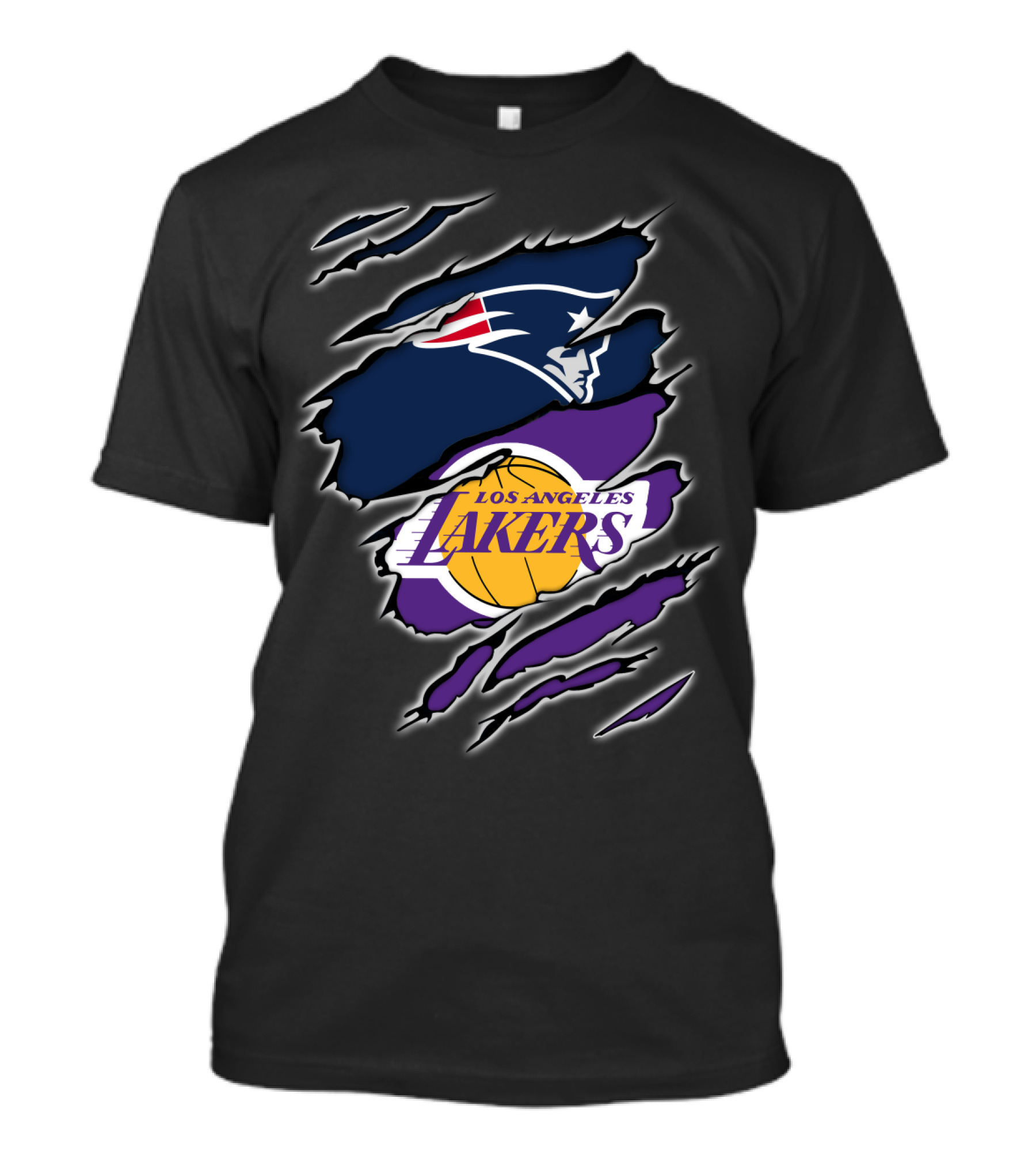 Patriots Los Angeles Lakers NFL NBA Dual Fan Iconic T-Shirt