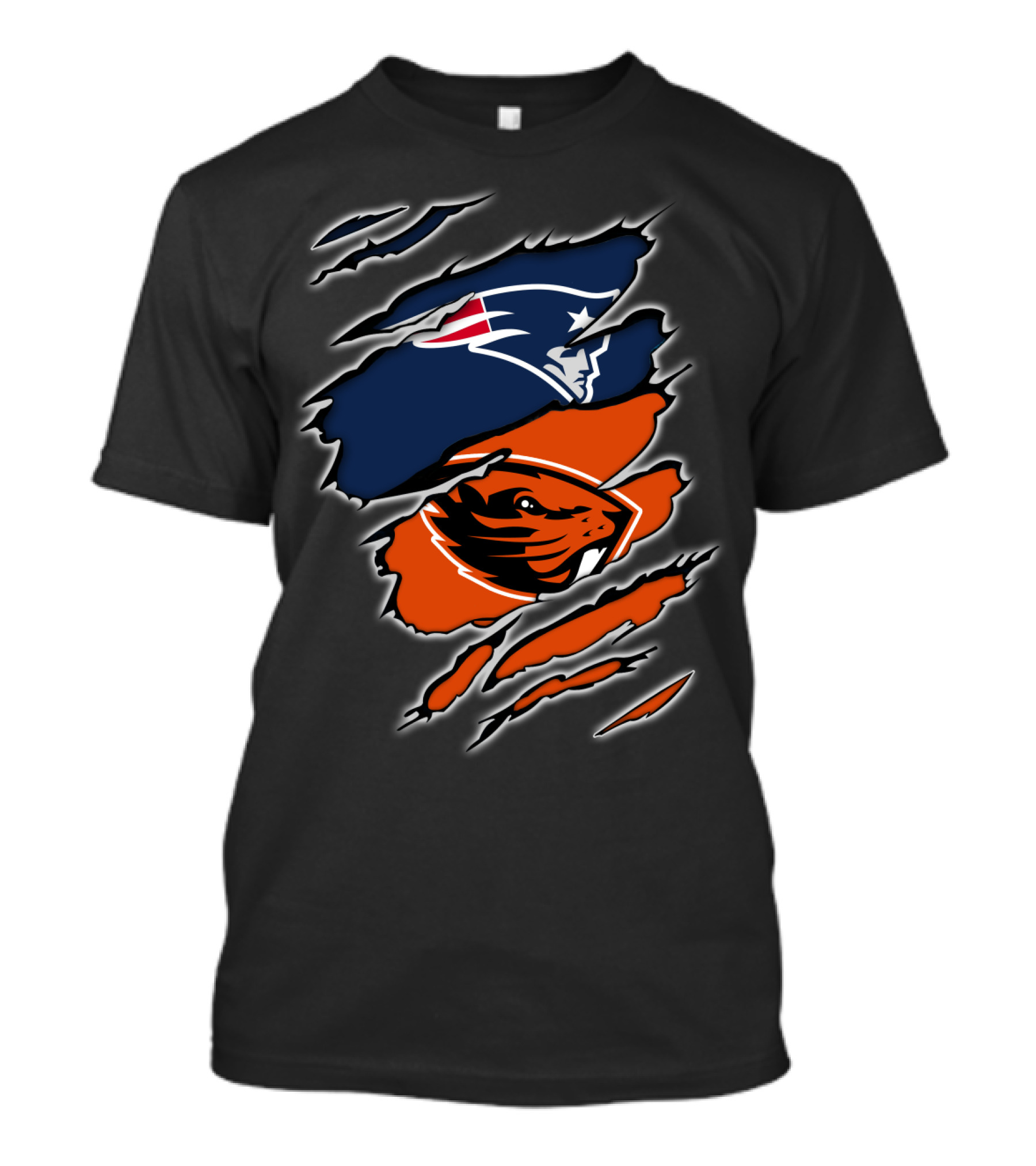 New England Patriots And Oregon State Beavers Logo Mashup T-Shirt