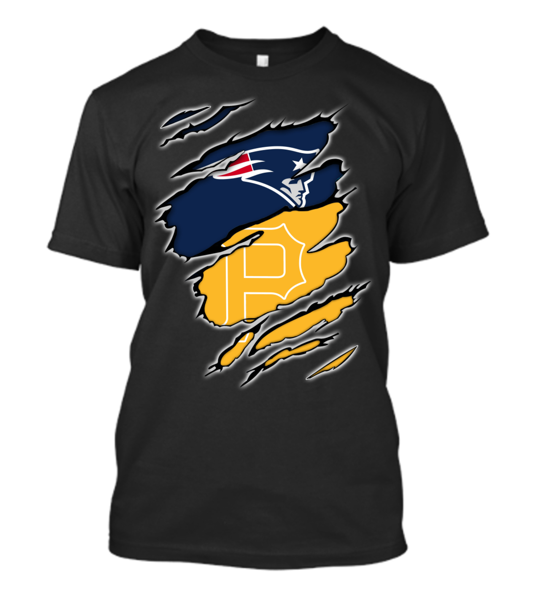 Patriots Logo And Pirates Monogram Fusion T-Shirt