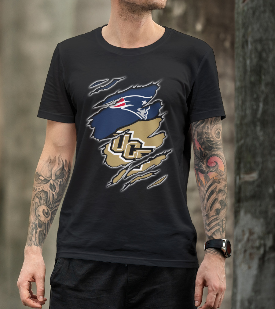 New England Patriots UCF Knights Crossover T-Shirt
