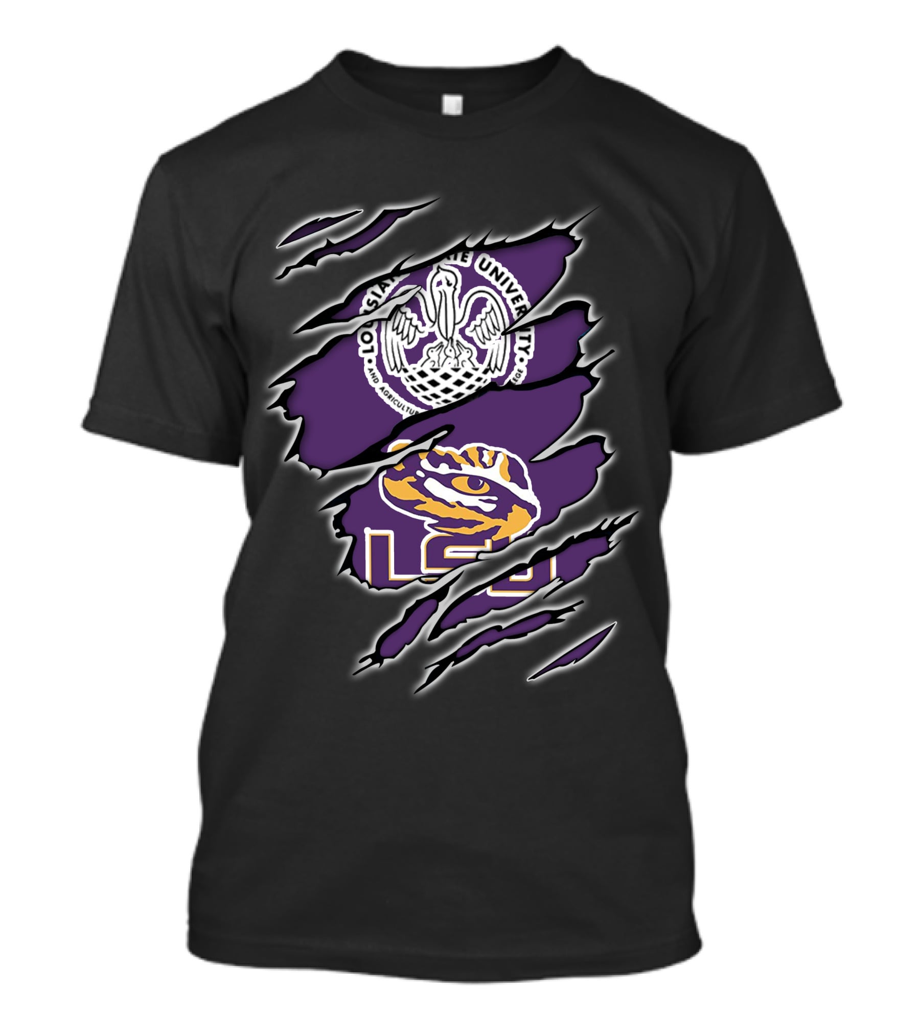 LSU Tigers Louisiana State University Logo Claw Marks T-Shirt