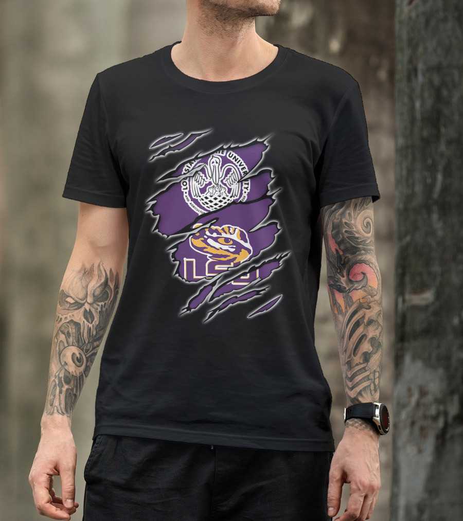 LSU Tigers Louisiana State University Logo Claw Marks T-Shirt