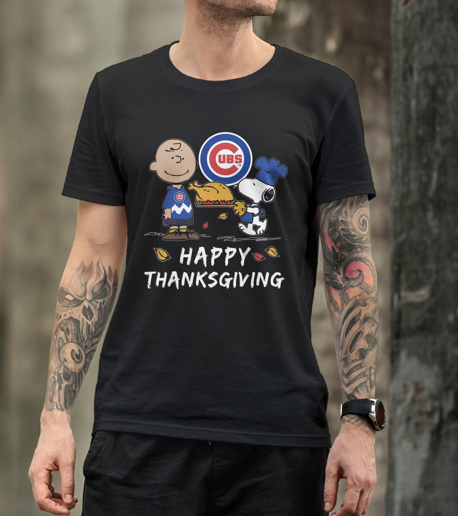 Peanuts Chicago Cubs Happy Thanksgiving T-Shirt
