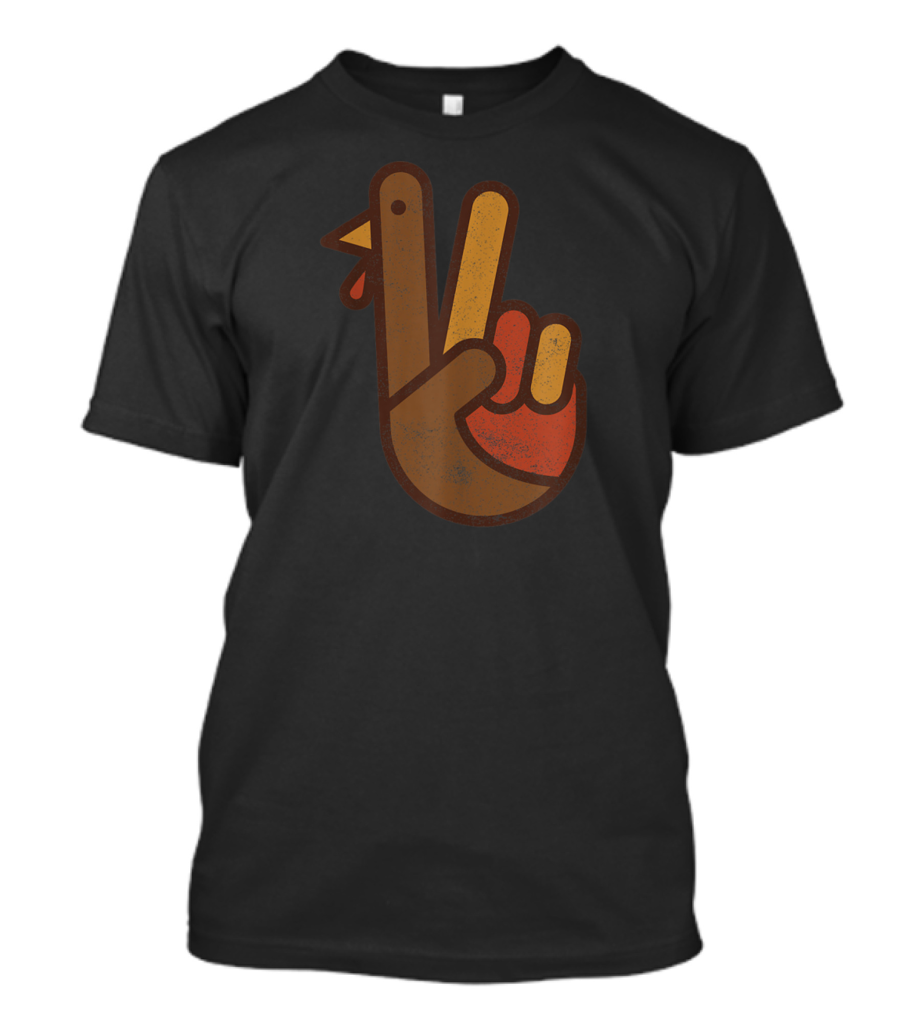 Vintage Peace Sign Turkey Hand Thanksgiving Humor T-Shirt