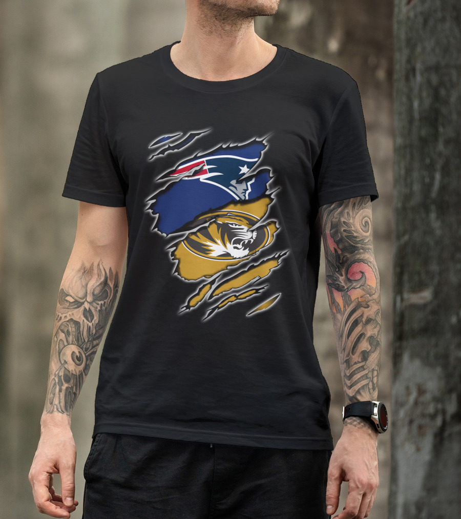 Patriots Missouri Tigers Logo Ripped T-Shirt