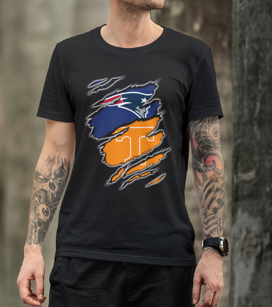 New England Patriots Tennessee Volunteers Ripped T-Shirt