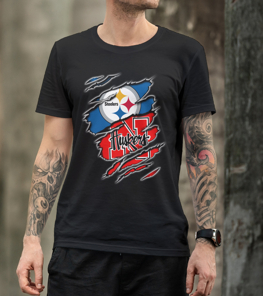 Steelers Huskers Ripped T-Shirt