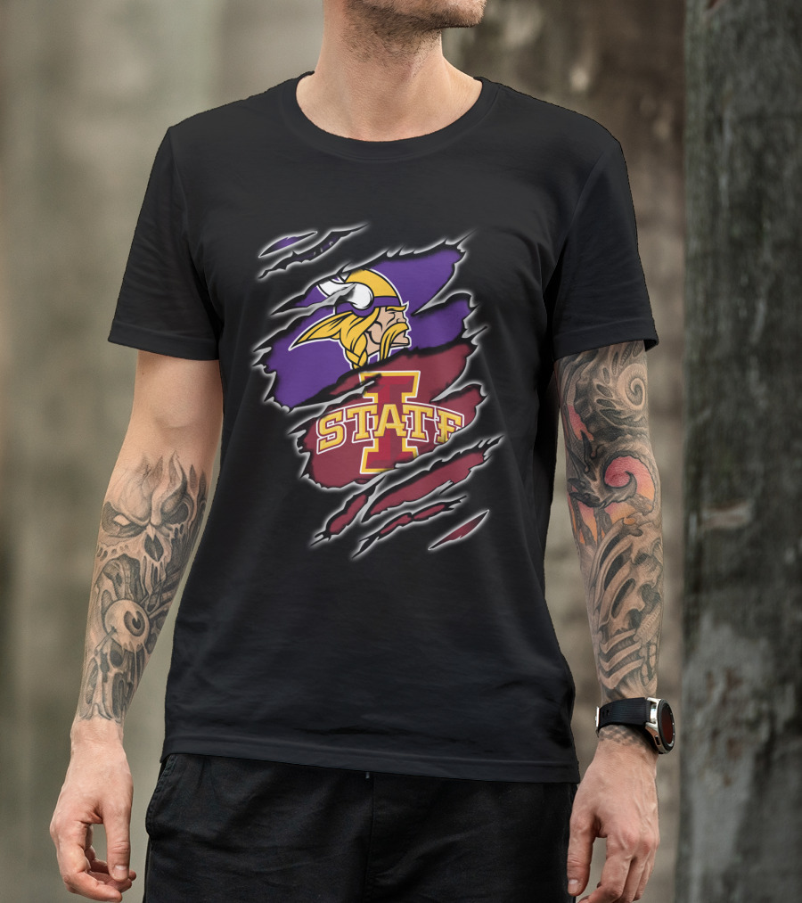 Minnesota Vikings Iowa State Cyclones Logos T-Shirt