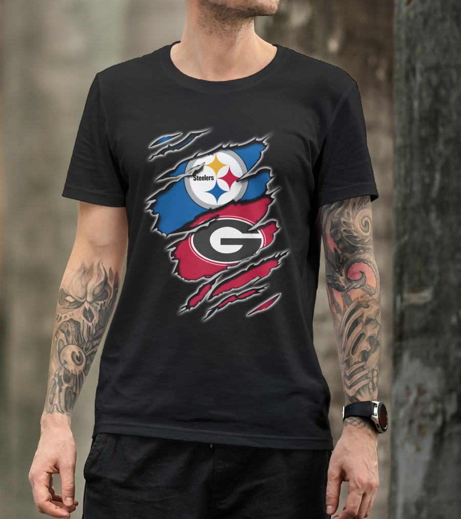 Steelers Georgia Bulldogs Fan Combo T-Shirt