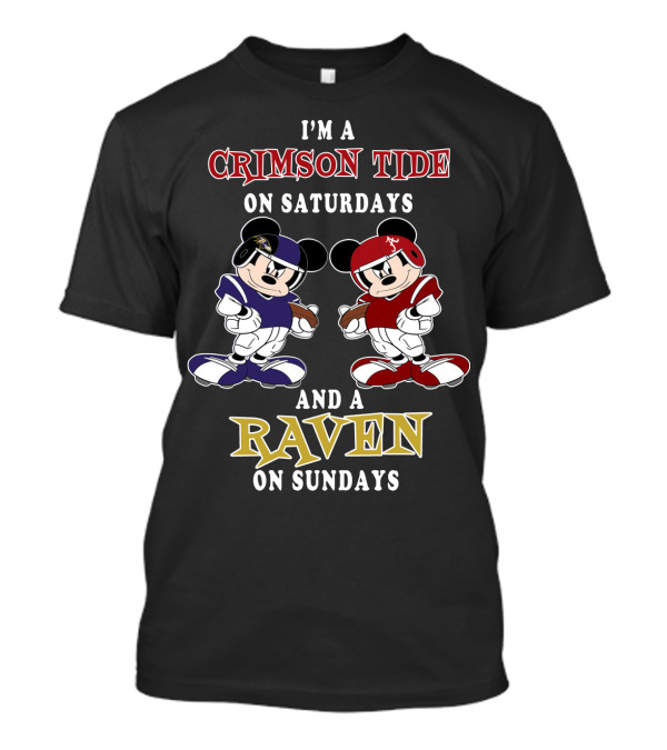 I'm A Crimson Tide On Saturdays And A Raven On Sundays T-Shirt
