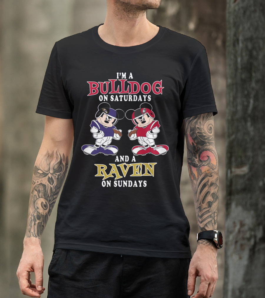 I'm A Bulldog On Saturdays And A Raven On Sundays T-Shirt