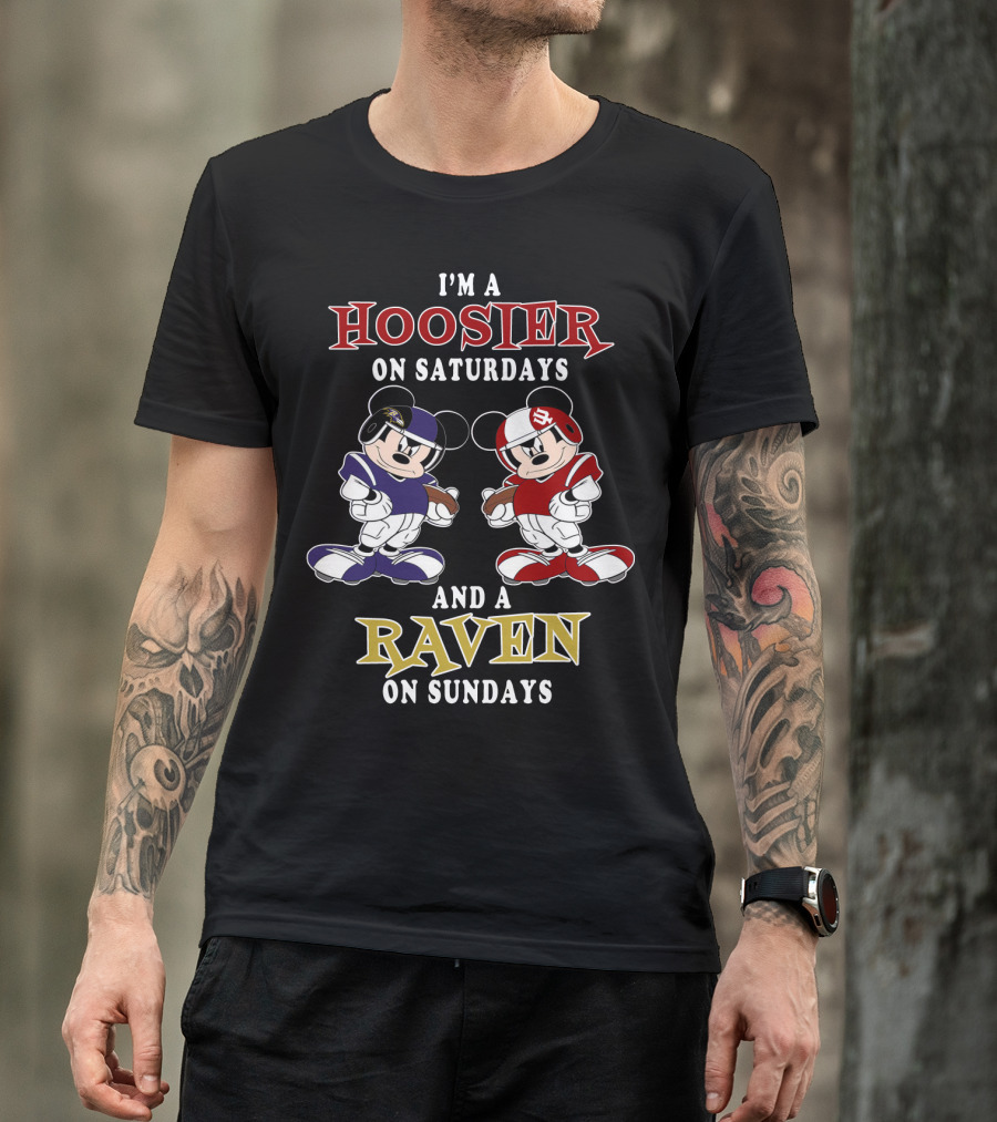 I'm A Hoosier On Saturdays And A Raven On Sundays T-Shirt