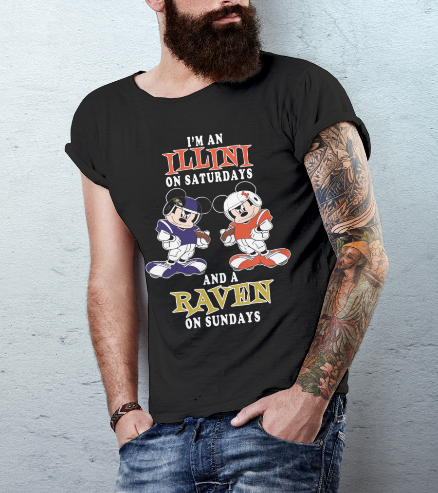 I'm An Illini On Saturdays And A Raven On Sundays T-Shirt