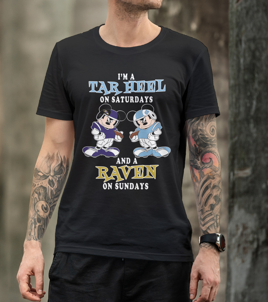 I'm A Tar Heel On Saturdays And A Raven On Sundays T-Shirt