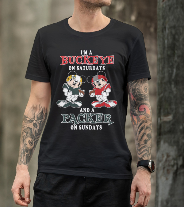 I'm A Buckeye On Saturdays And A Packer On Sundays T-Shirt