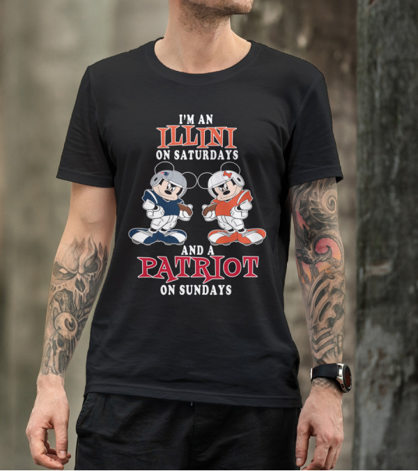 I'm An Illini On Saturdays And A Patriot On Sundays Mickey T-Shirt