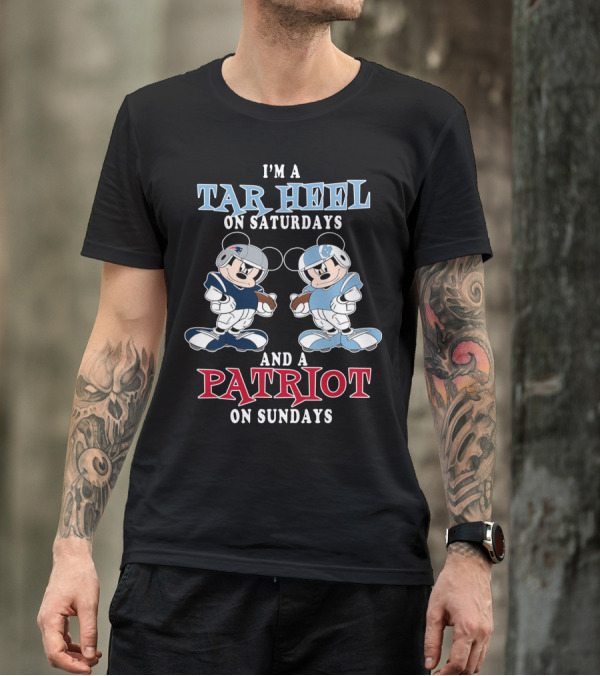 I'm A Tar Heel On Saturdays And A Patriot On Sundays T-Shirt
