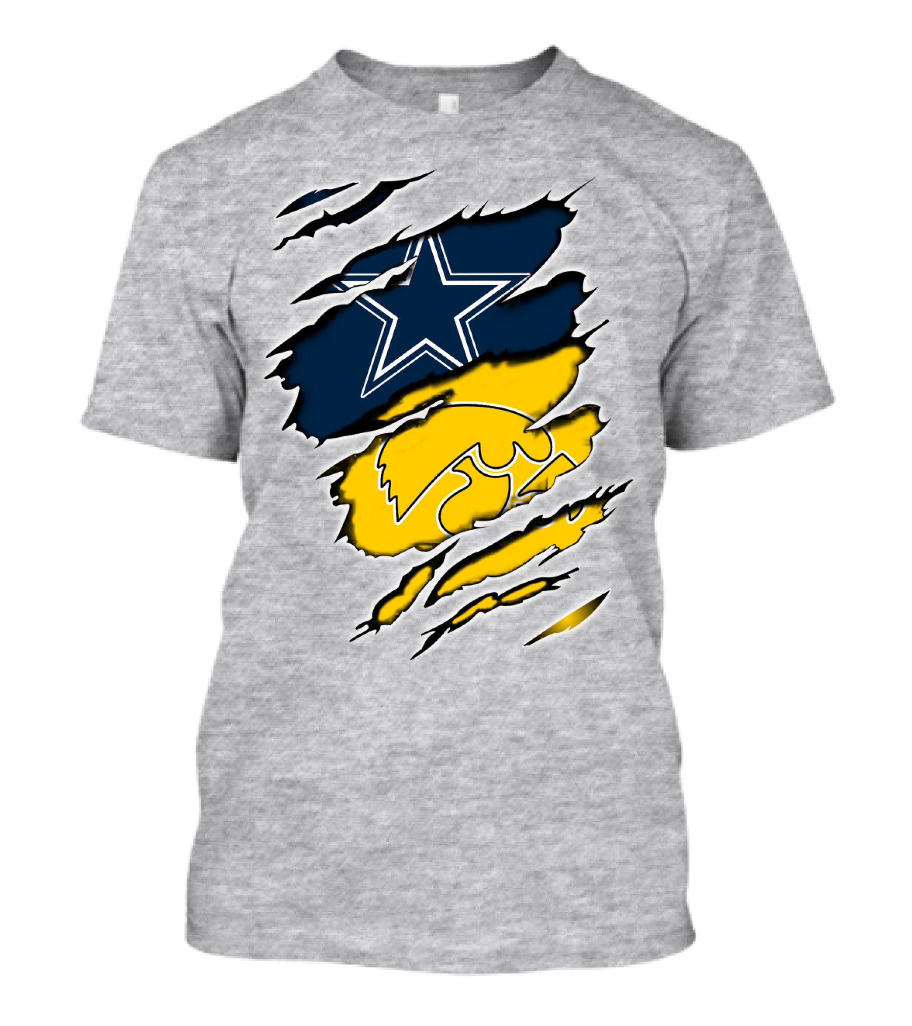 Cowboys Star And Hawkeyes Logo Fusion T-Shirt