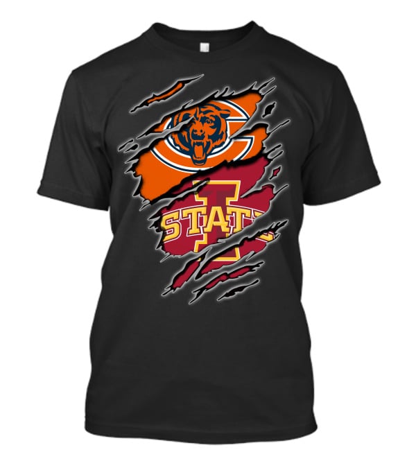 Chicago Bears Iowa State Cyclones Claw Rip T-Shirt