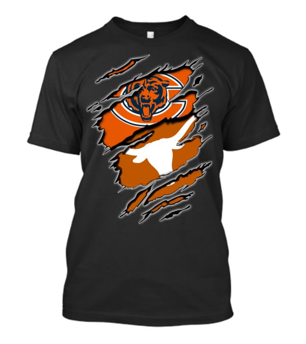 Bears Longhorns Chicago Texas Football Crossover T-Shirt