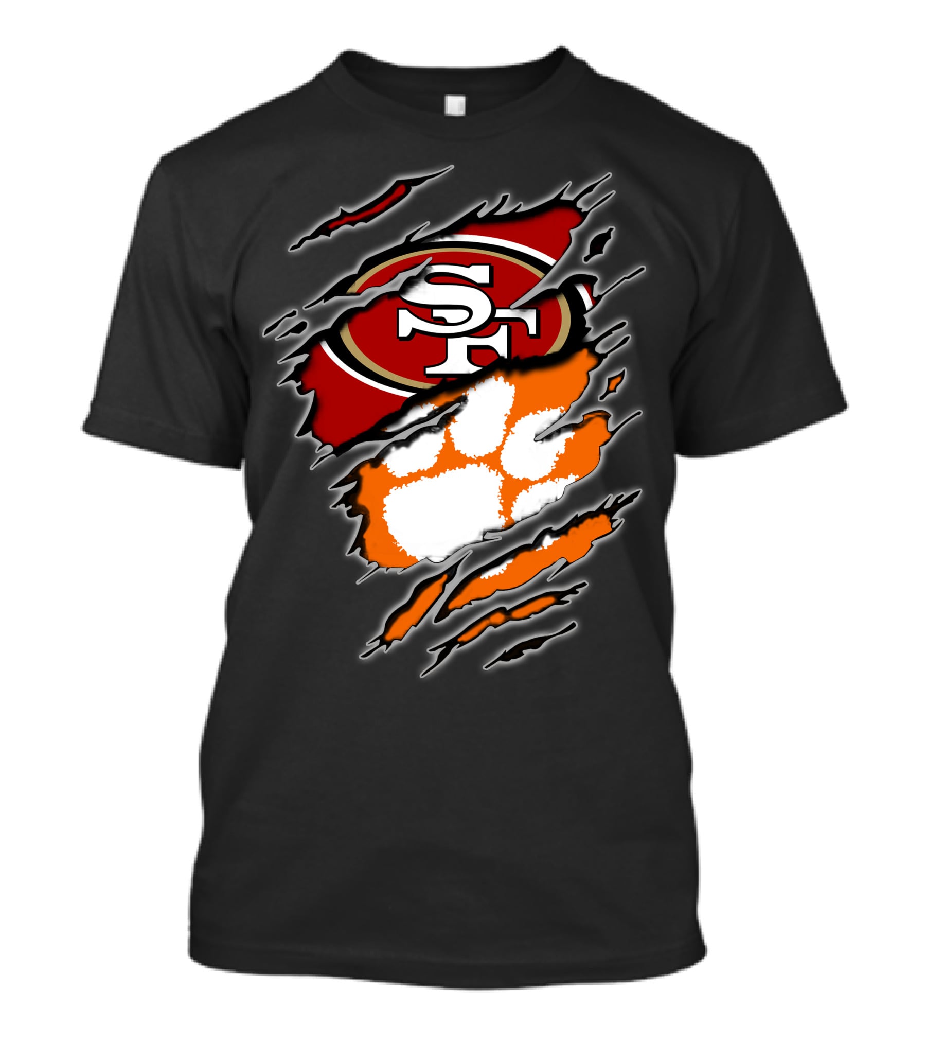 San Francisco 49ers Clemson Tigers Logo Mashup T-Shirt