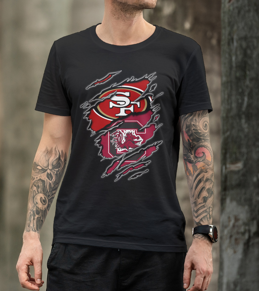 San Francisco 49ers South Carolina Gamecocks Claw Marks T-Shirt