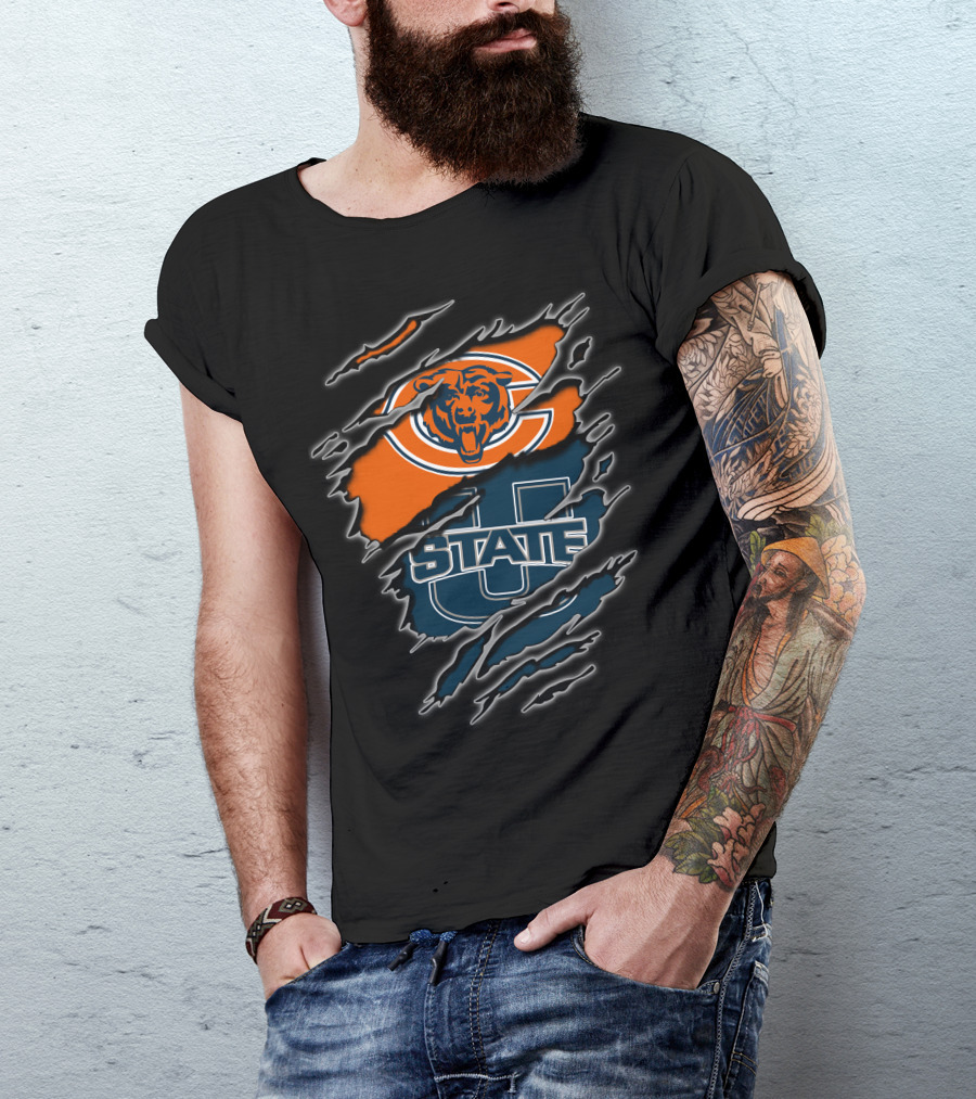 Chicago Bears Utah State Aggies Collaboration T-Shirt