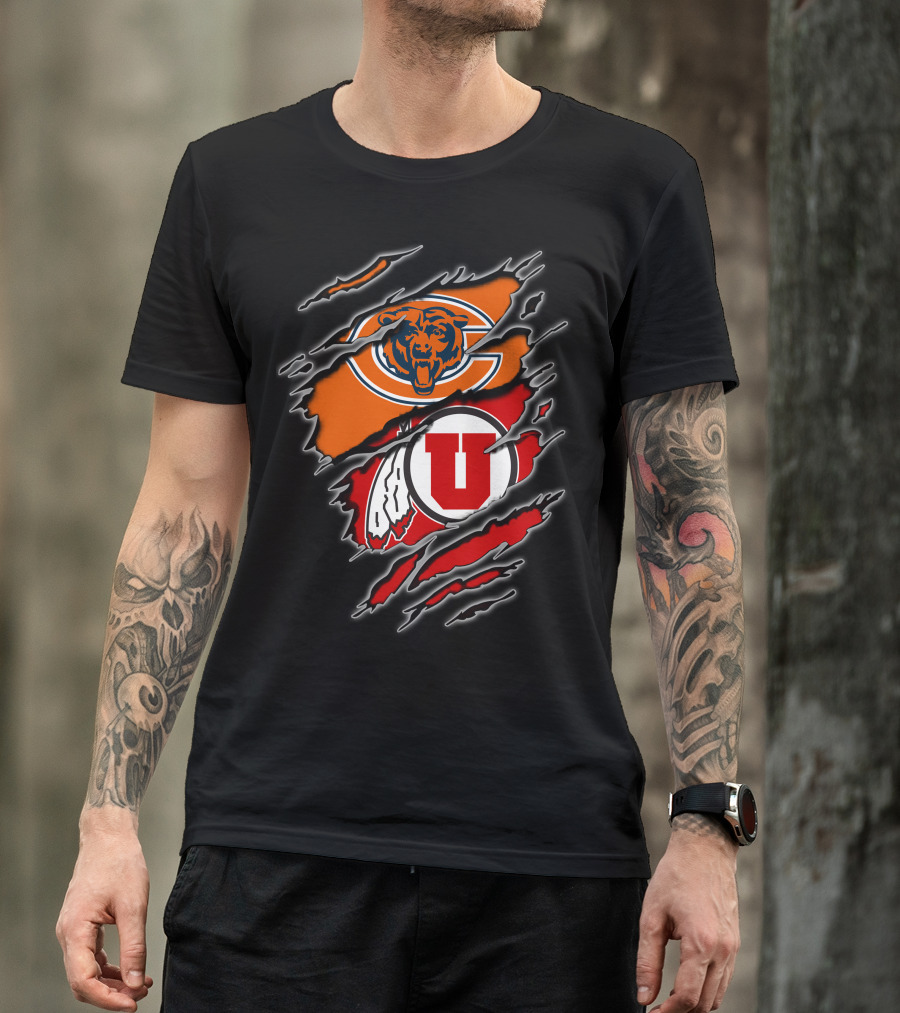 Chicago Bears Utah Utes Collaborative T-Shirt