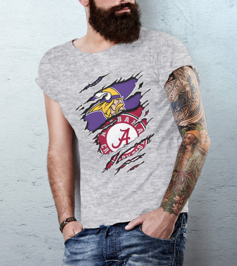 Alabama Crimson Tide Minnesota Vikings Crossover T-Shirt
