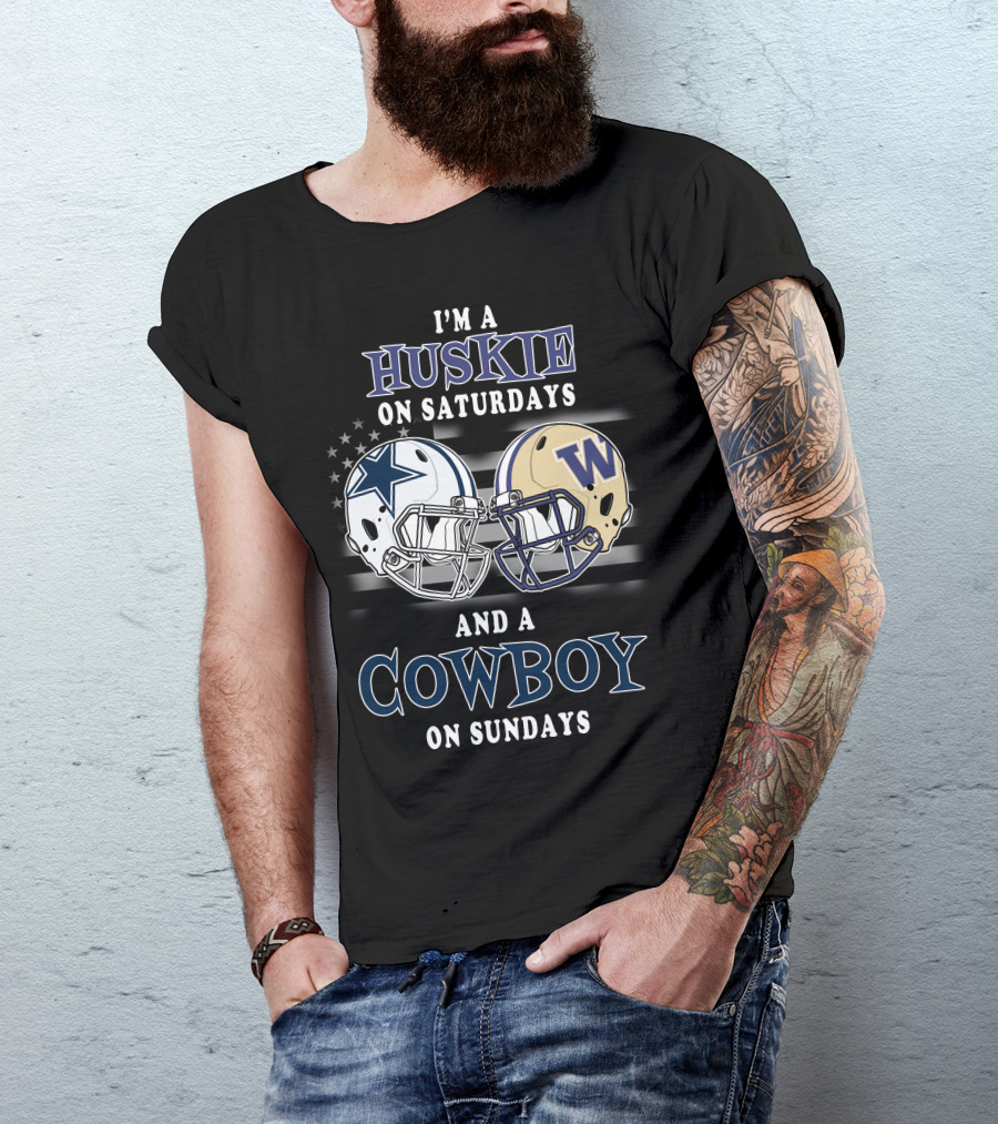 I'm A Huskie On Saturdays And A Cowboy On Sundays T-Shirt
