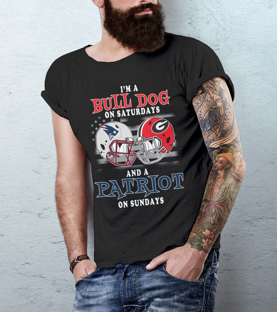 I'm A Bulldog On Saturdays And A Patriot On Sundays T-Shirt