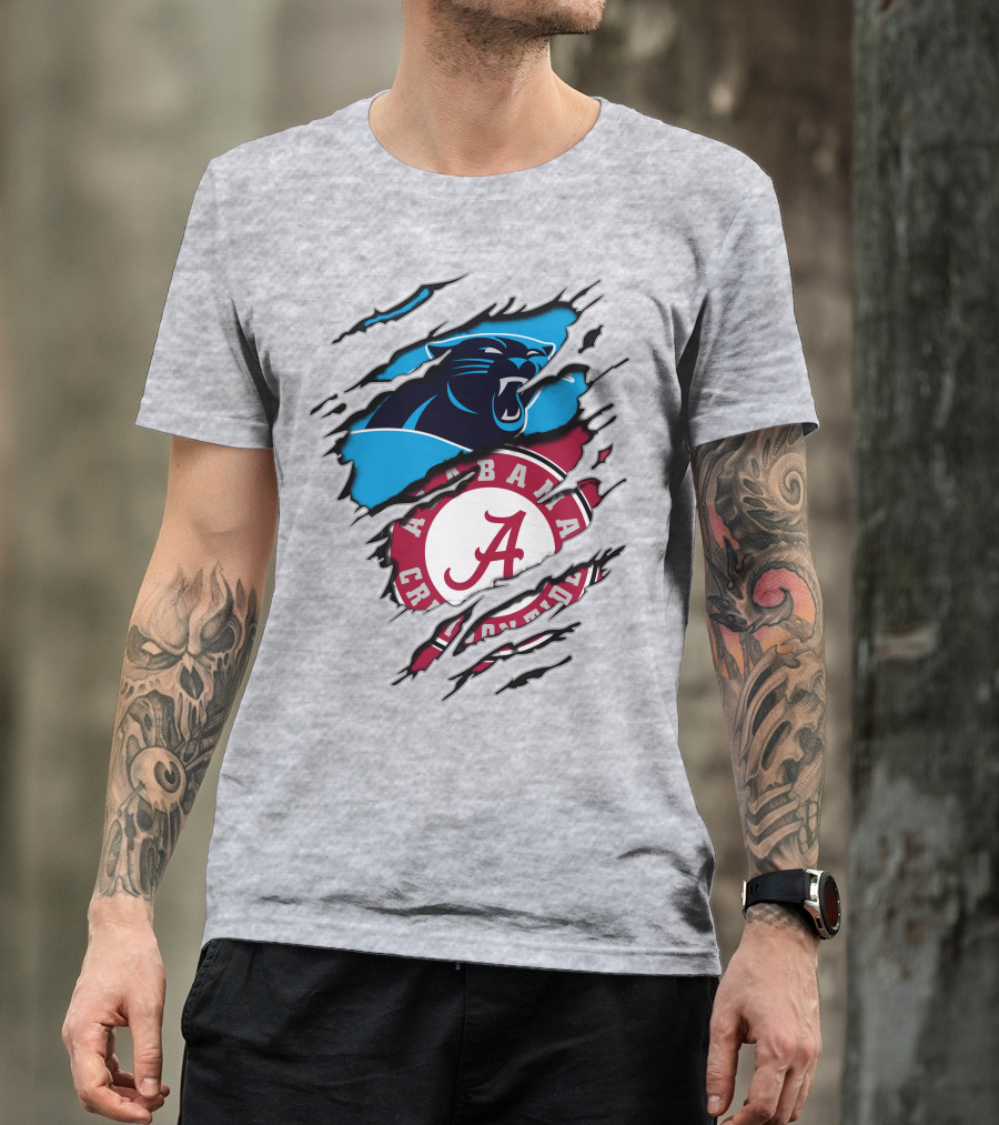 Alabama Crimson Tide Carolina Panthers Crossover T-Shirt