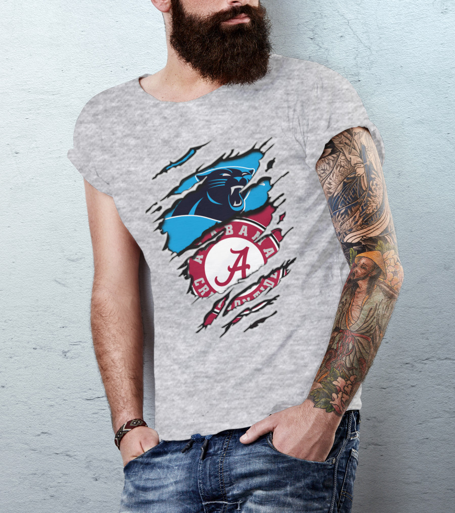 Alabama Crimson Tide Carolina Panthers Crossover T-Shirt