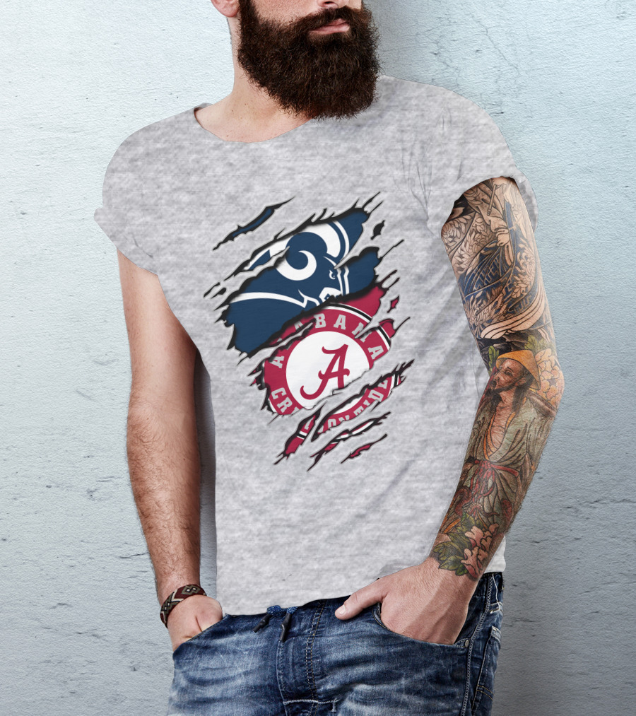 Alabama Crimson Tide Meets Los Angeles Rams Iconic Blend T-Shirt