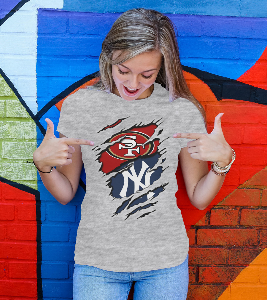 49ERS SF Yankees NY Logo Mashup T-Shirt