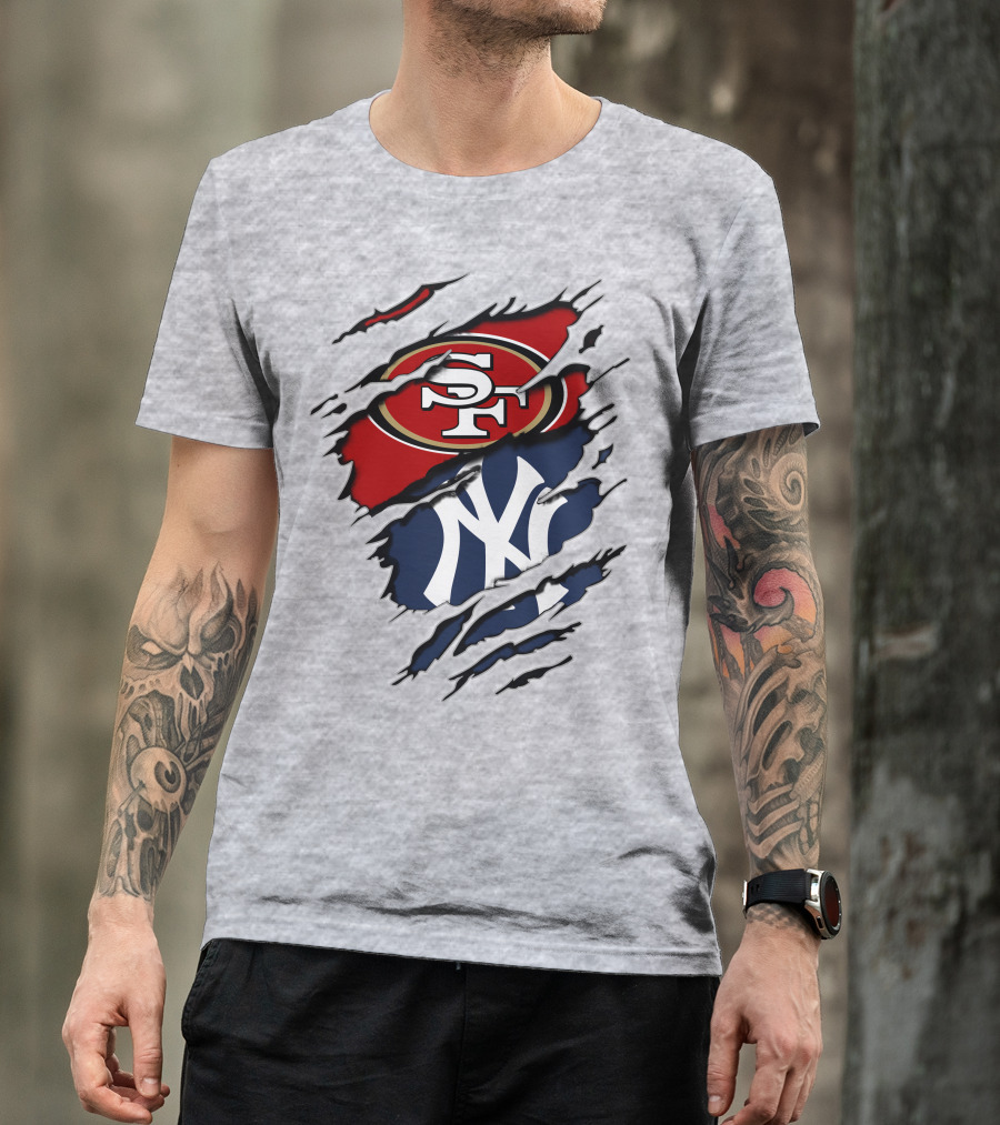 49ERS SF Yankees NY Logo Mashup T-Shirt