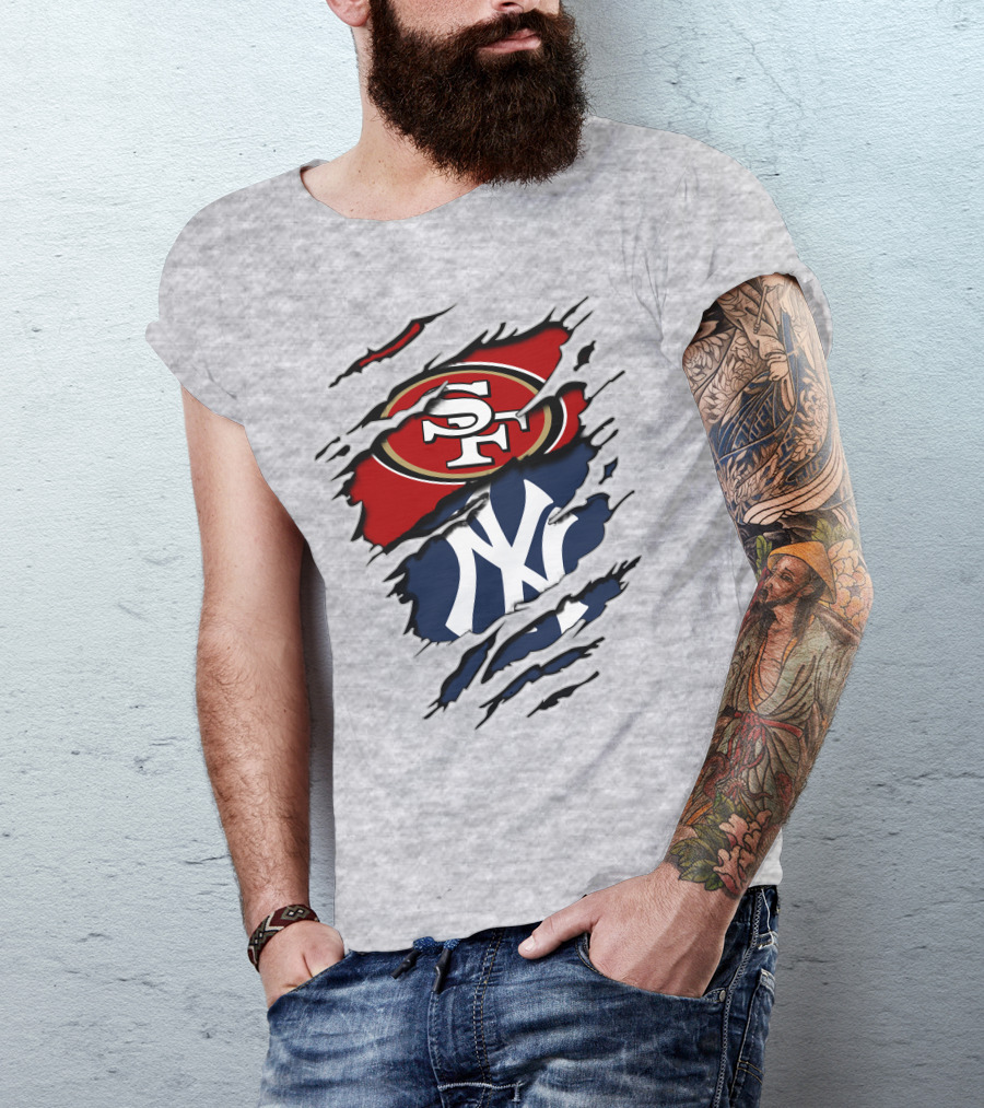 49ERS SF Yankees NY Logo Mashup T-Shirt