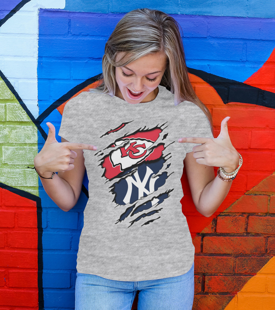 Kansas City Chiefs New York Yankees Combination T-Shirt