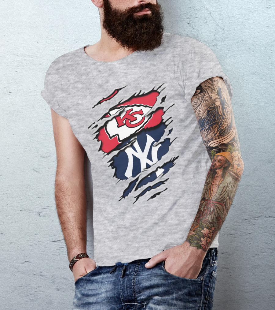 Kansas City Chiefs New York Yankees Combination T-Shirt