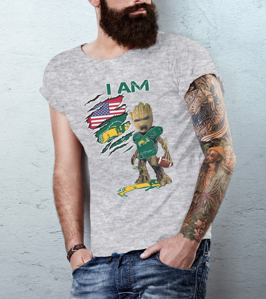 I AM Bison Baby Groot American Football Flag T-Shirt