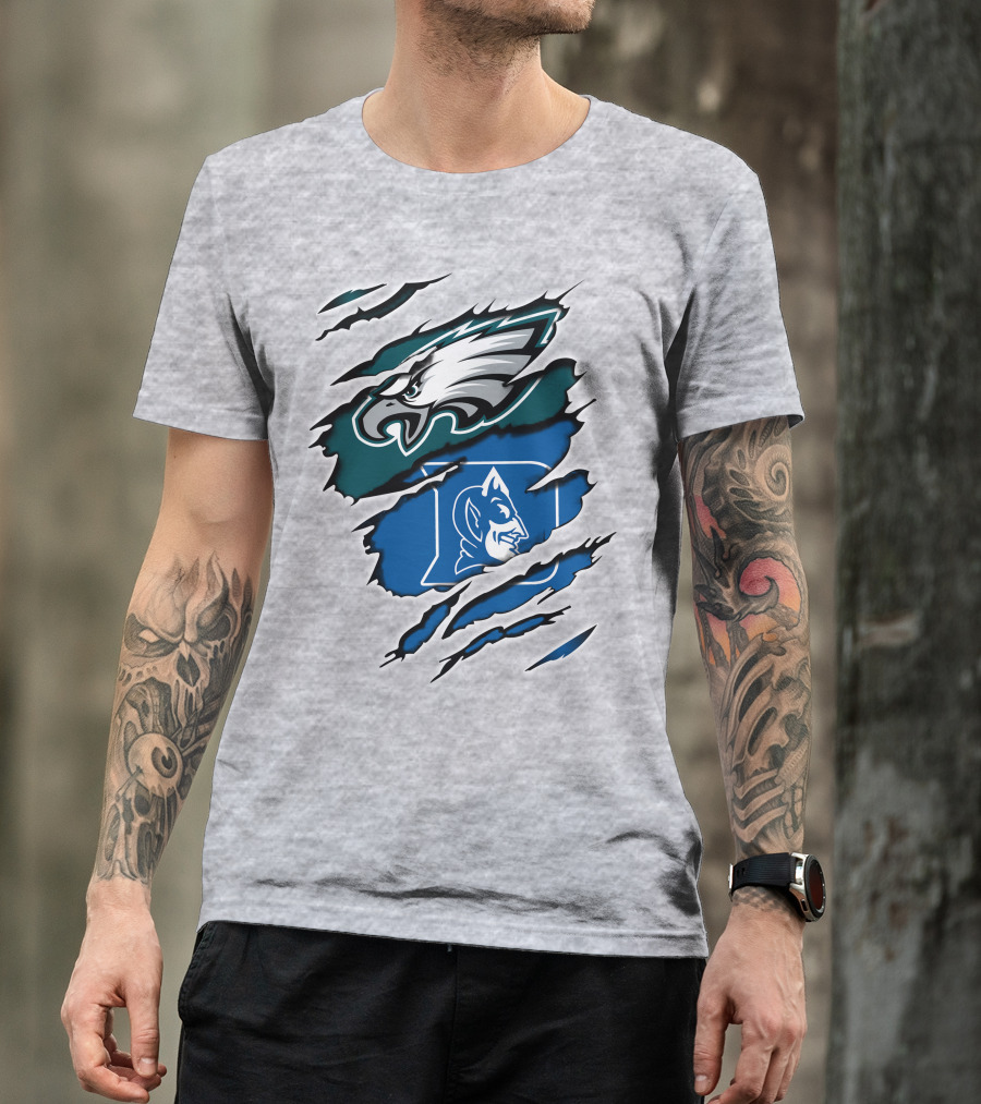 Eagles Duke Blue Devils Ripped Claw T-Shirt