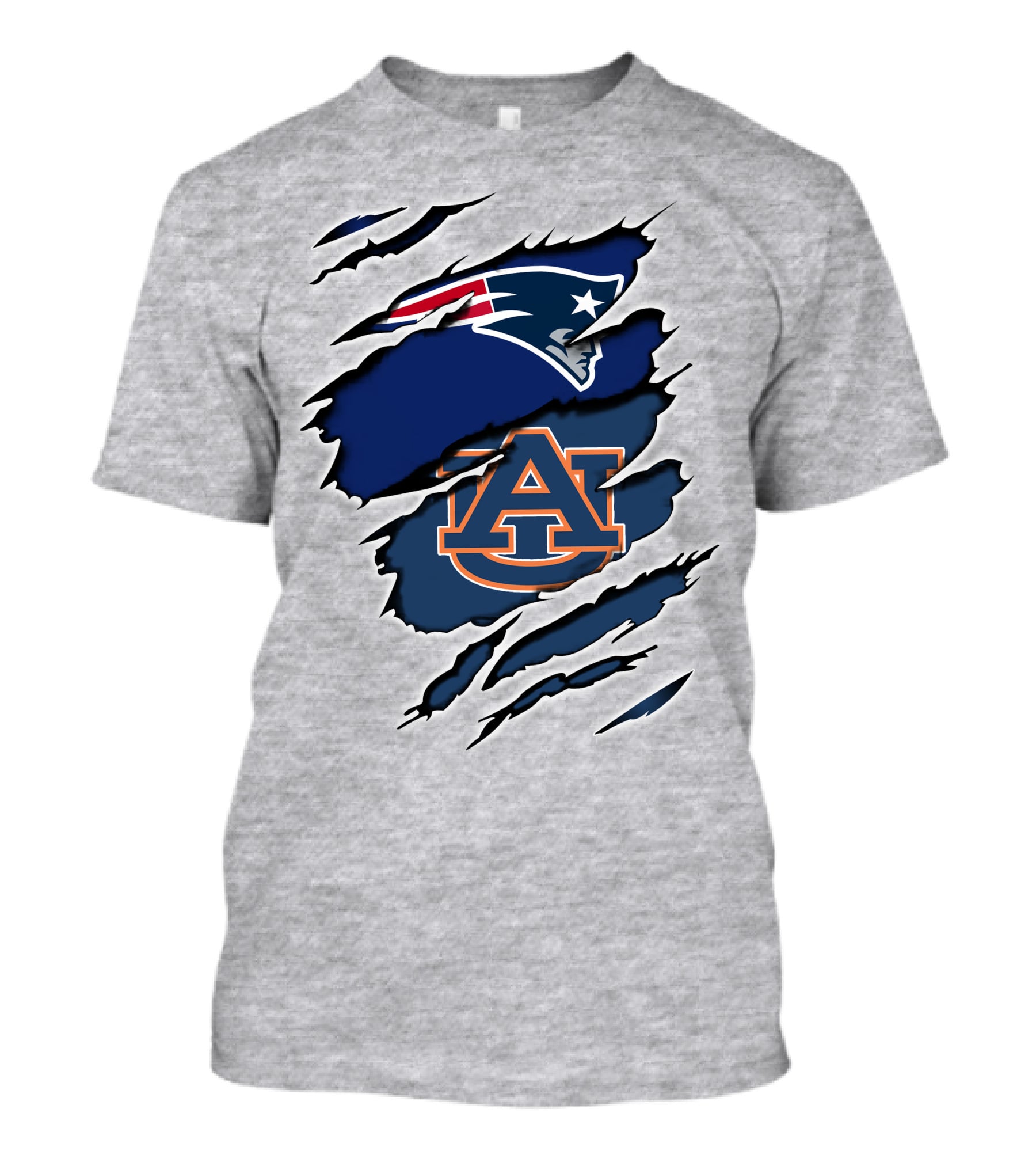 Patriots Auburn Tigers Logo Ripped T-Shirt
