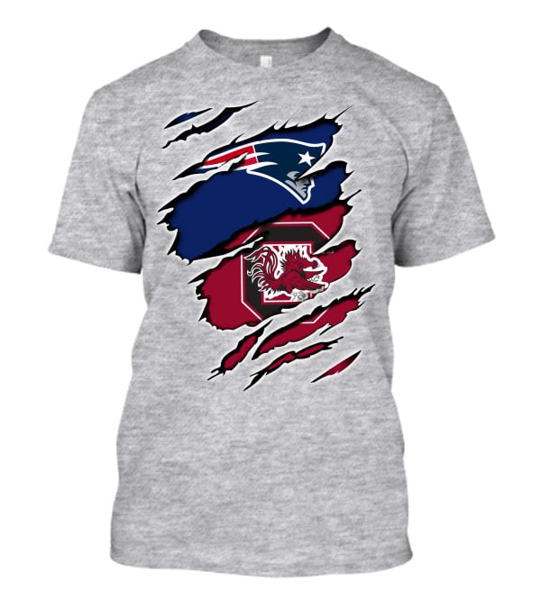 Patriots Gamecocks Logo Mashup Claw Marks T-Shirt
