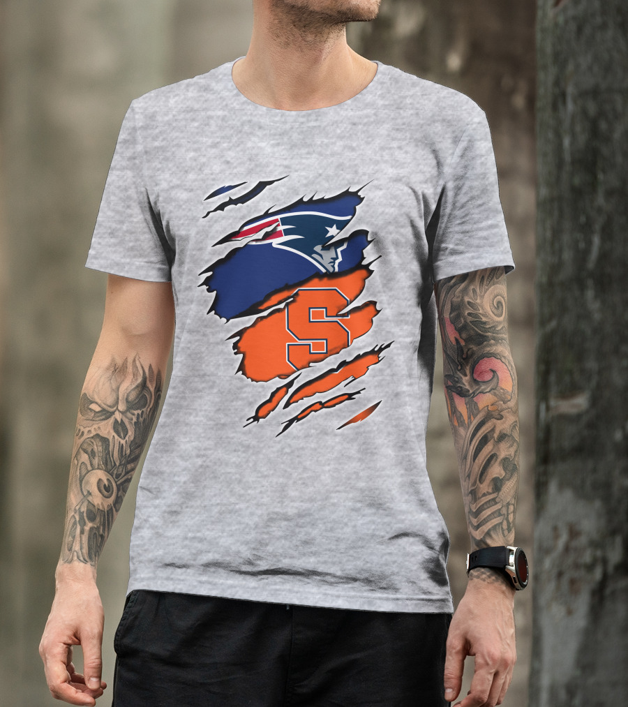 Patriots Syracuse S Logo Ripped Effect T-Shirt