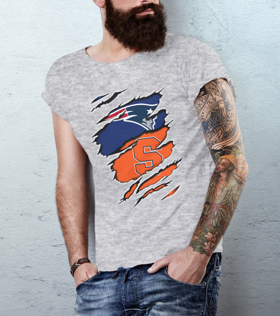 Patriots Syracuse S Logo Ripped Effect T-Shirt