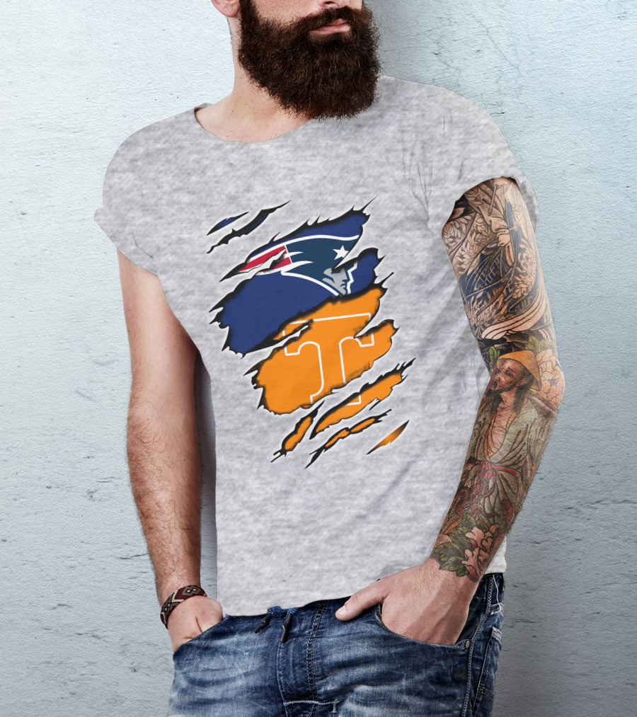 Patriots Tennessee Volunteers Dual Team Logo Combo T-Shirt