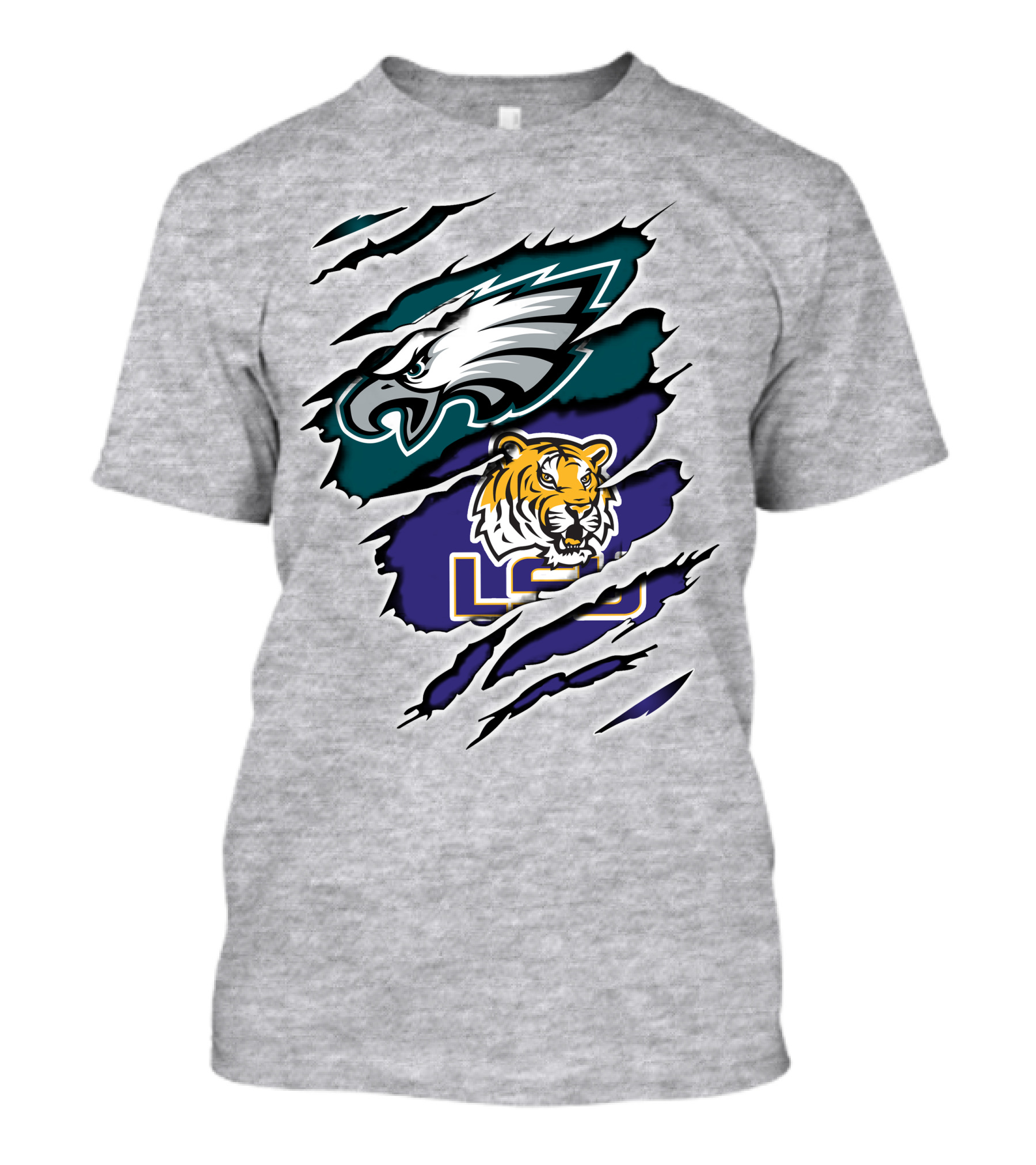 Eagles Philadelphia Tigers LSU Collaboration T-Shirt